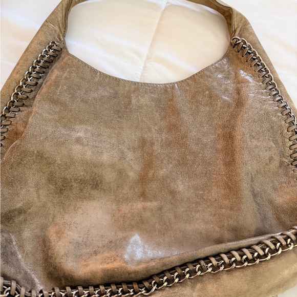 Michael Kors Silver Bronze Hobo Bag with Metal Chain Detail. - Picture 2 of 4